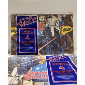 Vintage 1983 Star Wars Gift Wrap - Rare Retro Wrapping Paper